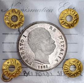 Moneta 1 lira 1886, Umberto I, periziata SPL/FDC