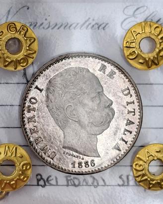 Moneta 1 lira 1886, Umberto I, periziata SPL/FDC