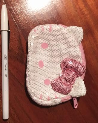 portamonete Hallo Kitty rosa con paillettes 