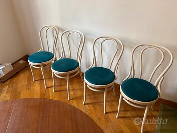 4 sedie tipo thonet bianche legno