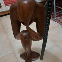 pensatore AFRO ETNICO in legno 35 cm
