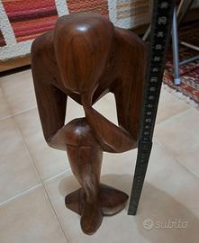 pensatore AFRO ETNICO in legno 35 cm