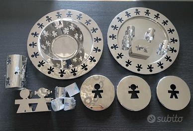 LOTTO 16 PEZZI ALESSI ACCIAIO SOTTOPENTOLA VASSOIO