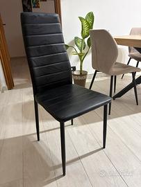Set 4 Sedie Moderne in Ecopelle Nera