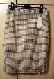 Gonna tg. 46 a quadretti 100% pura lana vergine