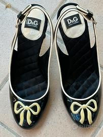 Scarpe slingback D&G Dolce e Gabbana vernice 37