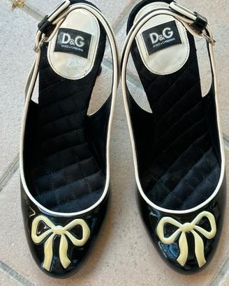 Scarpe slingback D&G Dolce e Gabbana vernice 37