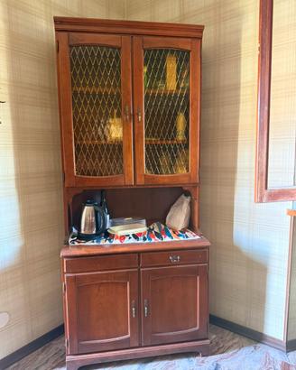 Credenza cristalliera classica in legno massello