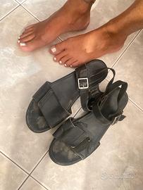 Ciabatte scarpe donna sandali zeppa usate molto