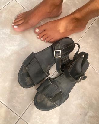 Ciabatte scarpe donna sandali zeppa usate molto