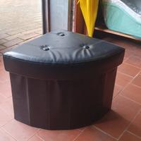 pouf contenitore angolare ecopelle