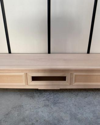 Mobile base madia porta TV soggiorno legno grezzo