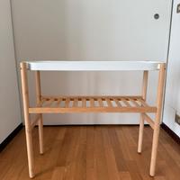 Tavolino / consolle in legno e metallo con ripiano