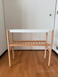 Tavolino / consolle in legno e metallo con ripiano