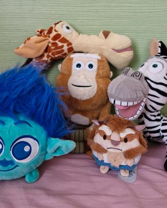 5 peluches personaggi DreamWorks e Disney