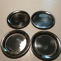 Set 4 piattini sottobottiglia in acciaio inox 