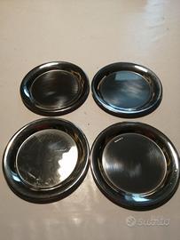 Set 4 piattini sottobottiglia in acciaio inox 