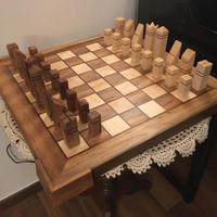 Scacchiera artigianale legno massello