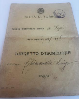 Antica pagella 1907