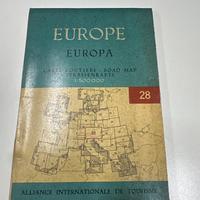 Mappa stradale europa Touring Clib del 1955