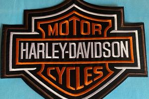 Toppa patch Harley Davidson grande cm 26, arancio