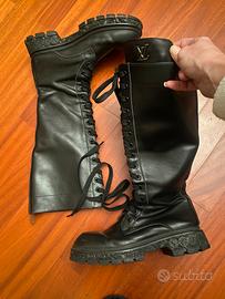 Stivali Anfibi alti donna vera pelle LV mis. 40