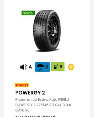 4 Gomme Pirelli 225/45/17Y Estive