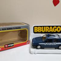 Modello alfa romeo 75 polizia burago