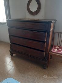 cassettone antico in legno di noce,  fine 800