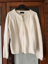 Cardigan donna in puro cotone bianco L / IT 44 / E
