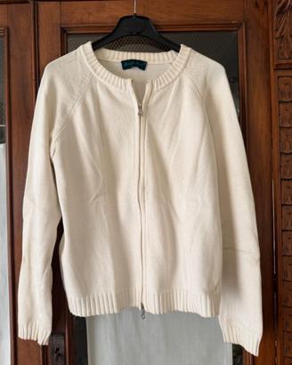 Cardigan donna in puro cotone bianco L / IT 44 / E