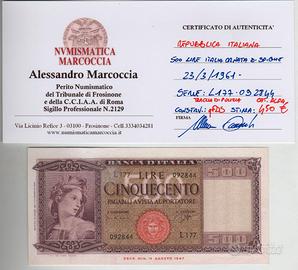 Banconota da 500 lire del 1947