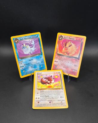 LOTTO CARTE POKEMON EEVEE ED EVOLUZIONI SET ROCKET
