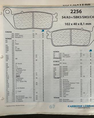 Pastiglie freni ant honda hornet 600 ORIGINALI