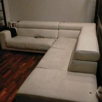 Divano bianco in vera pelle