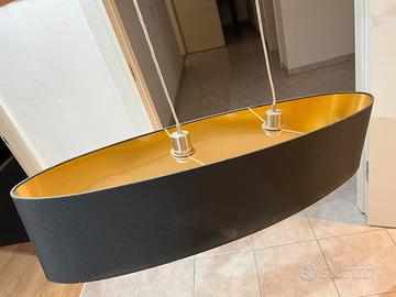 Lampadario a sospensione nero e oro – 100 cm