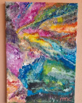 Quadro astratto Boreale - acrilico e tempera 24×35