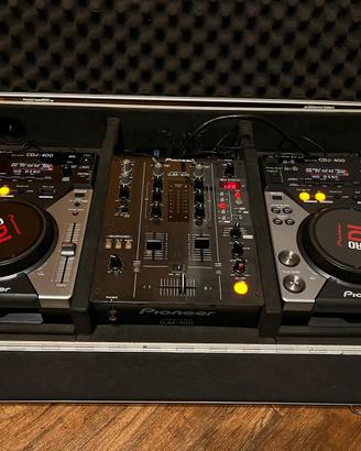 console pioneer  cdj 400 e djm 400 con fly case