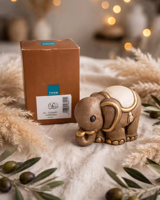 elefante con sella oro presepe Thun serie 