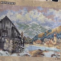 Quadro mezzopunto chalet montagna