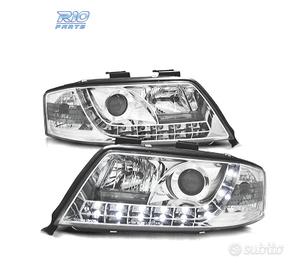 FARI AUDI A6 4B 97-99 LUCE DIURNA FONDO CROMATO