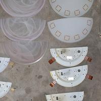 Lotto Applique da parete vetro satinato e rosat