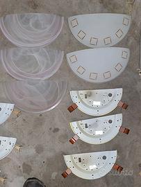 Lotto Applique da parete vetro satinato e rosat