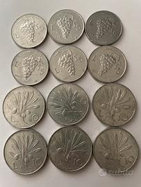 Monete 5 e 10 lire uva e pegaso prima repubblica