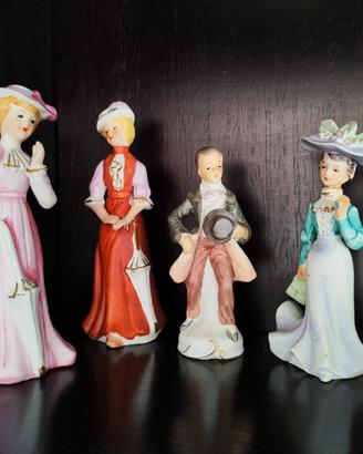 Capodimonte Set 4 Figure Donna Uomo Epoca