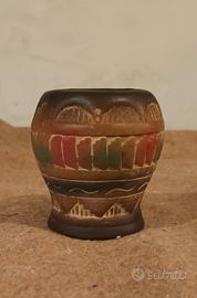 Vaso in Argilla con Decorazioni Africane / Navajo