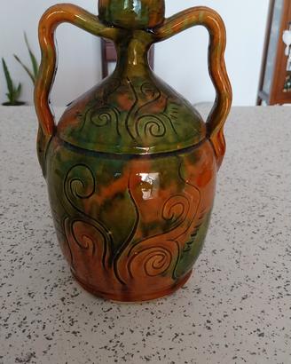 anfora anni 60,invetriata,altezza 24cm