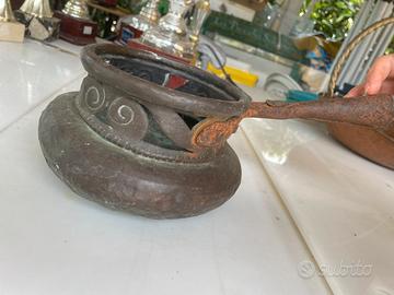 Antico scaldaletto in rame