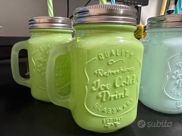 Barattoli da cocktail tipo Mason Jar con manico