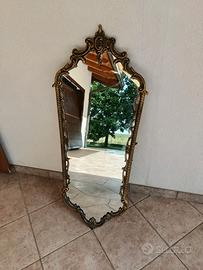 specchio vintage ottone bronzato 